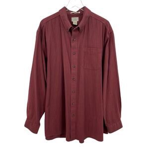 LL Bean Men's XXL Tall Maroon Traditional Fit Button Down Flannel Shirt 2XLT